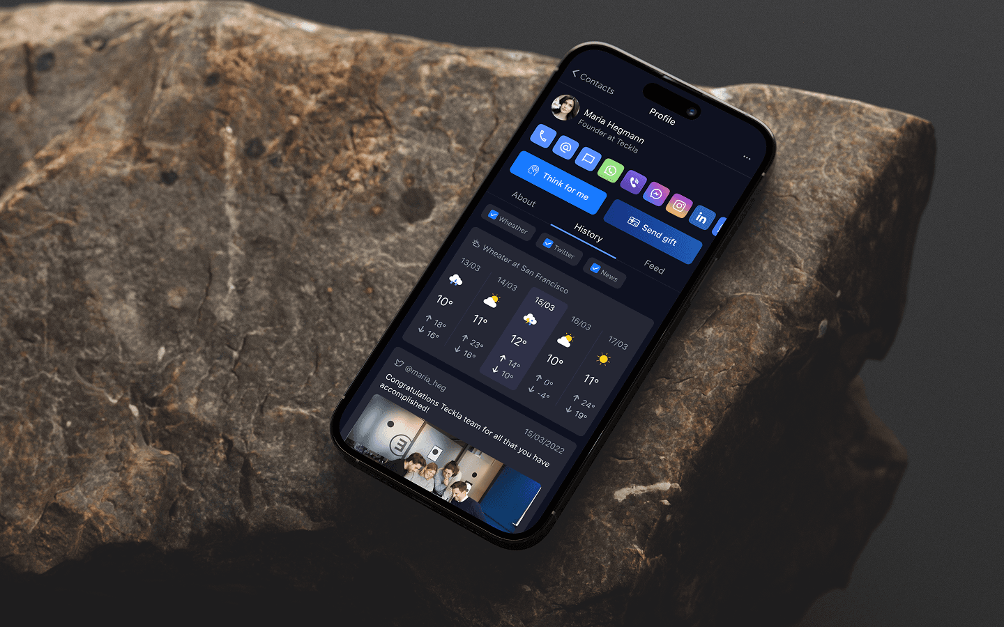Personal contacts CRM features